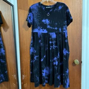 Disturbia Babydoll acid wash midi dress